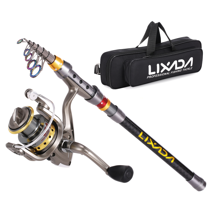 Fishing Line Spool - Lixada Telescopic Fishing Rod and Reel