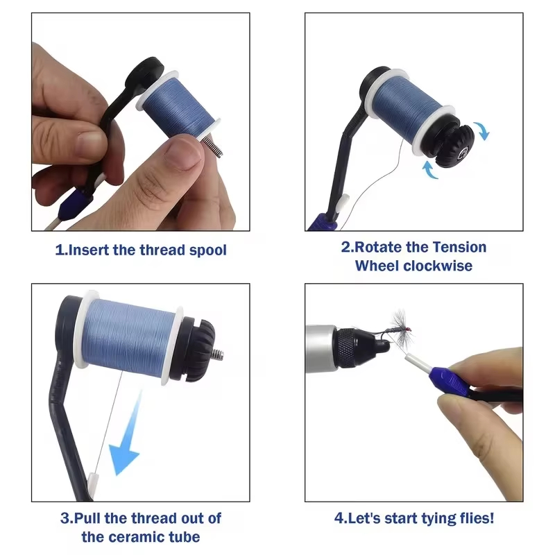 2PCS Fly Tying Bobbin Holder C - Fishing Line Winder ulasan dan harga