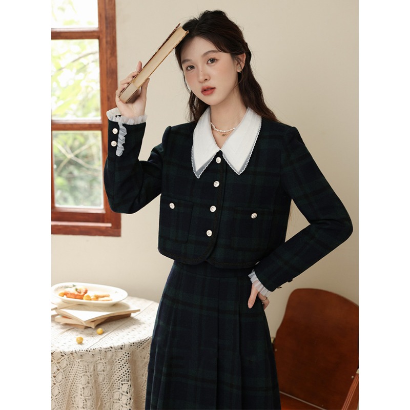 Vintage Plaid Two Piece Outfit - Fly Line ulasan dan harga